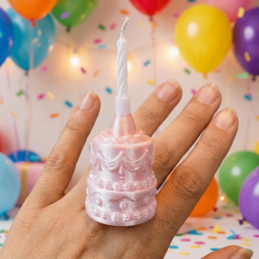 Silk Finish Birthday Cake Ring European Style Mini Cake Candle Ring  Party Decor