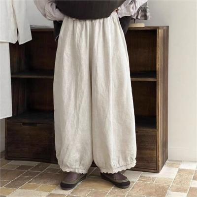 Lace Nine-point Pants Retro Women Loose Versatile Casual Wide-leg Lace Casual Pants
