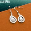 925 Sterling Silver Vintage Openwork Teardrop Earrings Set With AAA Zirconia - Stylish Evening Jewelry