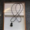 Vintage Brown Tiger Eye Stone Pendant Necklace For Women Fashion Long Rope Sweater Chain Necklaces