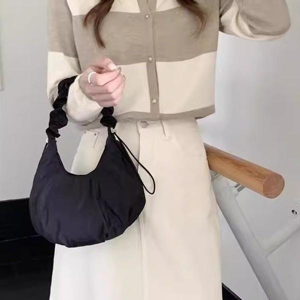 Folded Cloud Bag Versatile Messenger Bag Spring And Summer Drawstring Canvas Bag Niche Design Armpit Bag