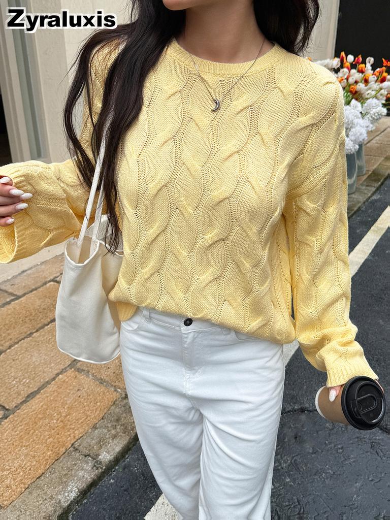 Casual Simple Long Sleeve Solid Color Backless Sweater Women's Fall Winter Clothing