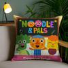 Cartoon Noodle & Pals Cushion Cover Soft Short Plush Double-Sided Printing Home Decor Machine Washable Pillow Case Gift