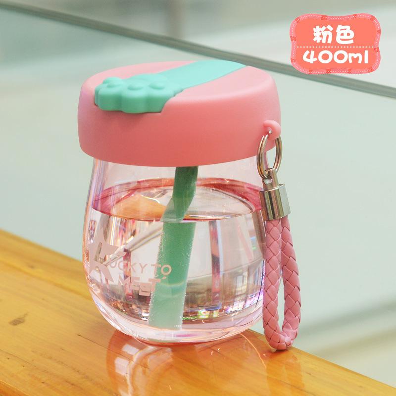 Water Bottle Summer Plastic Cup Portable Smart Cup Children's Cute Water Cup Student Cup Small Straw Cup