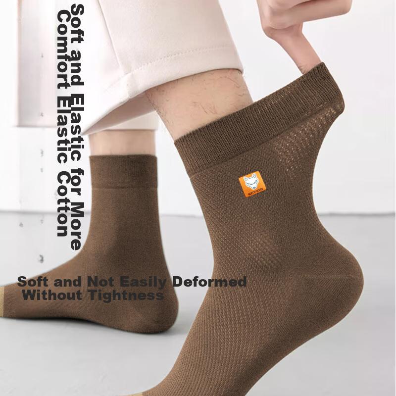 SEPTWOLVES [Double Layer Knit] Men's Socks, Mid-Calf Cotton Socks for Autumn And Winter, Breathable, Comfortable, Fashionable And Trendy Socks