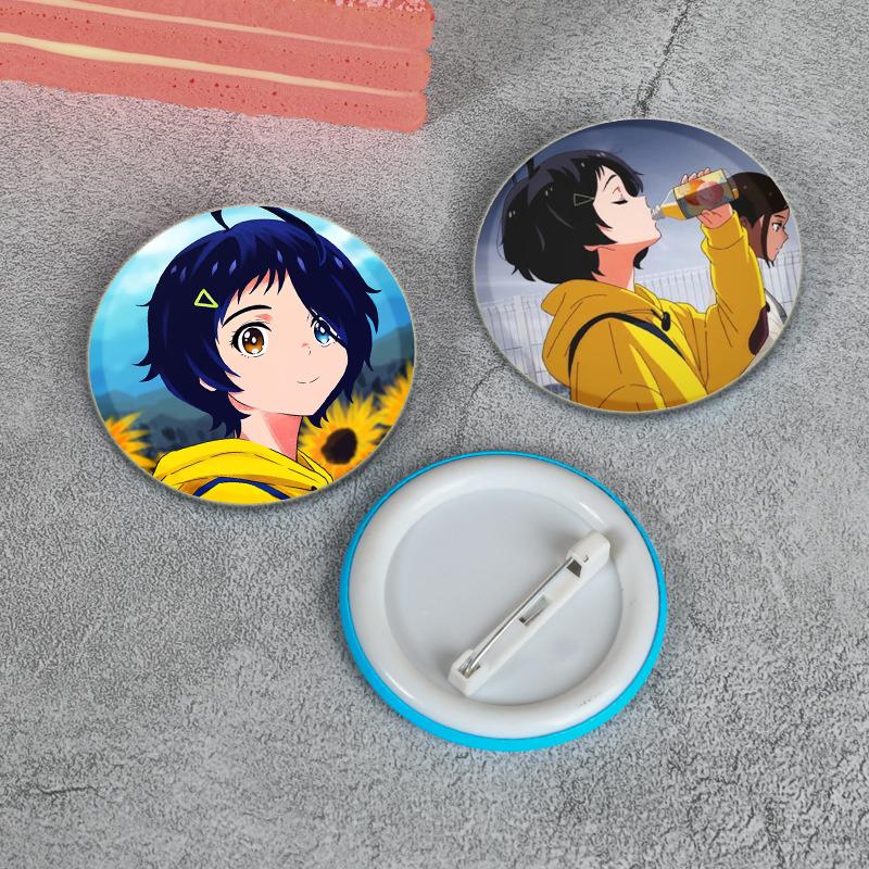 32/44/58mm Anime Wonder Egg Priority Brooch Cute Cartoon Girl Icon Badge Backpack Shirt Lapel Pin Creative Handmade Jewelry Accessorie Gift