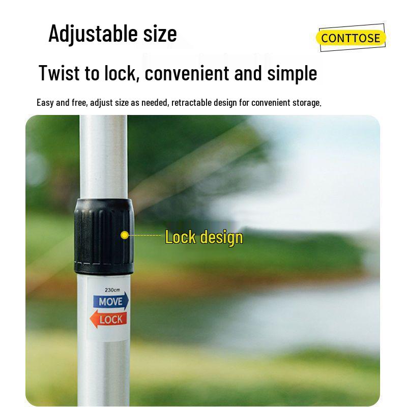 Teleskopická hliníková tyč pro markýzu/stan 2,4M – Lehká, odolná a rozšiřitelná