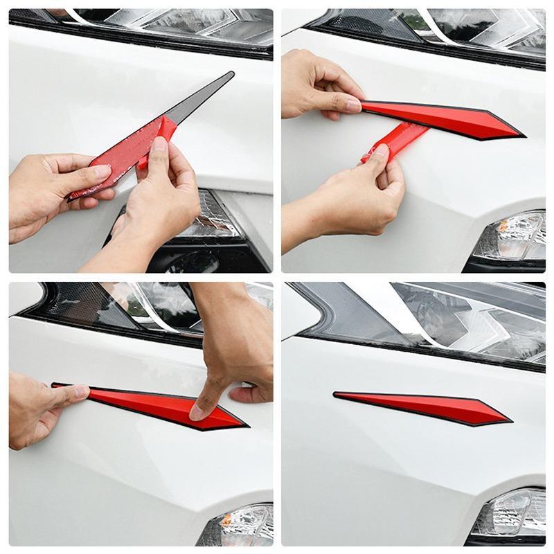 4Pcs/set Stickers Car Door Protector Snti-collision Anti-scratch Strip Car Hood Decorative Strip