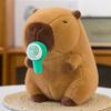 Plush Capybara Soft Doll Toy Animal Shaped Stuffed With Lollipop Drawable