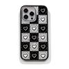 Creative black plaid women's love Apple 17 transparent magnetic mobile phone case iPhone15promax protective case