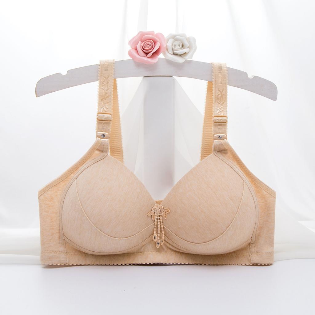 Middle-aged Underwear Women's Large Size Thin No Rims Mother's Bra Adjustment Anti-sagging Bra and Breast Gathering Bra