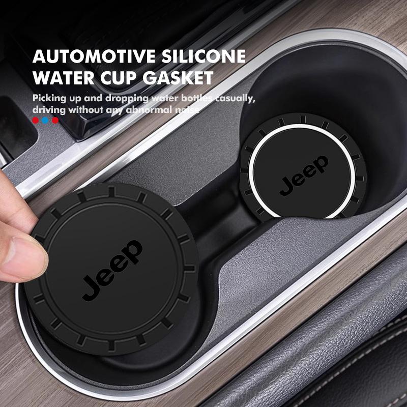 2 ks Silikonový podtácek do držáku na nápoje v autě Protiskluzová podložka Auto doplňky Pro Jeep Compass Renegade Cherokee Wrangler JK