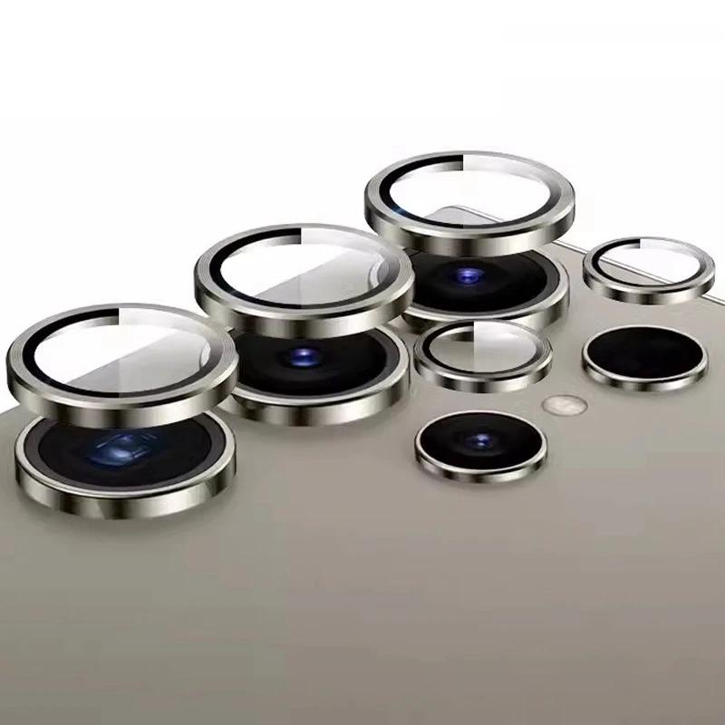Metal Lens Ring Glass For Samsung Galaxy S24 Ultra S24 Plus Full Cover Camera Lens Protector Glass S23Ultra S23FE Protective Cap