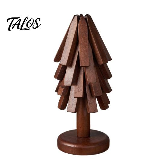 Wooden Tripod Coaster Set Trivets for Hot Dishes 3/4Pcs Tree Shape Coasters Practical Kitchen Accessory with Stand Table Decor Accessories Rustic