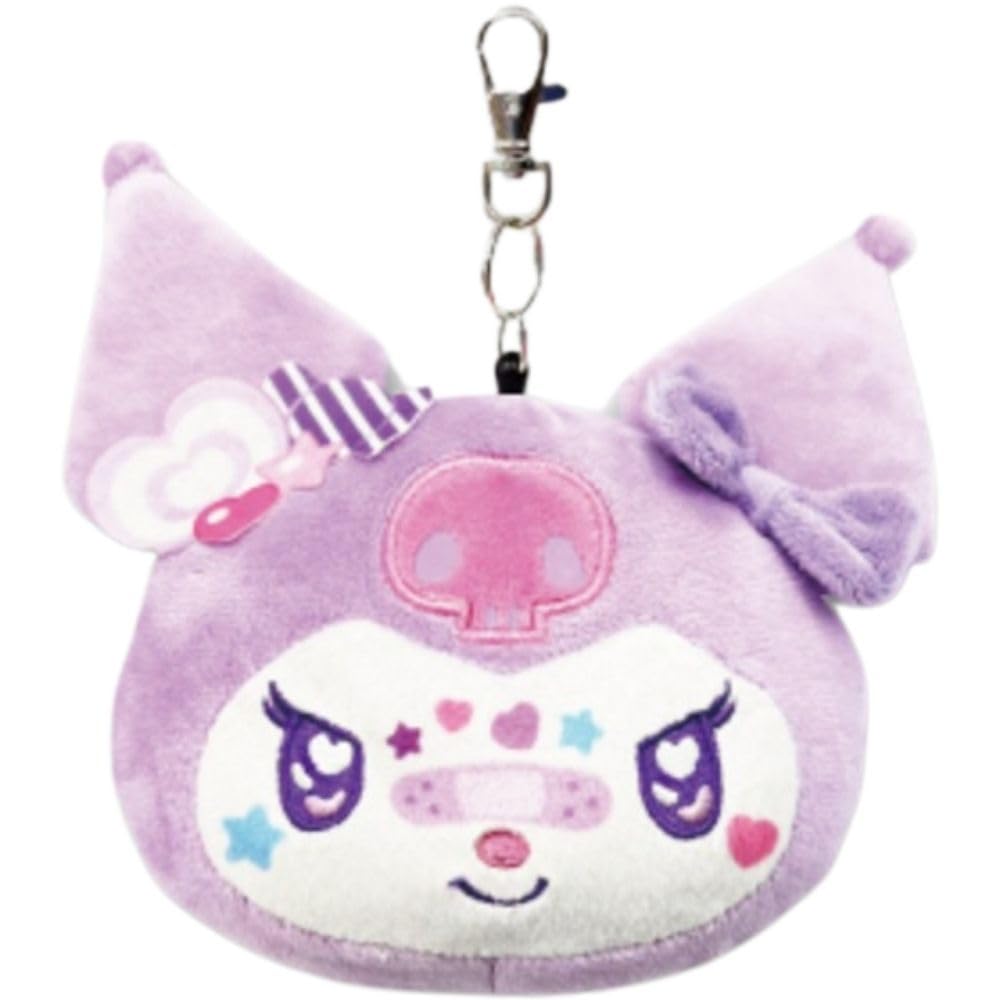 Hatayama Shoji Sanrio Face Reel Pass Case Decora Kuromi H11 x W13cm 63203116 Approx.