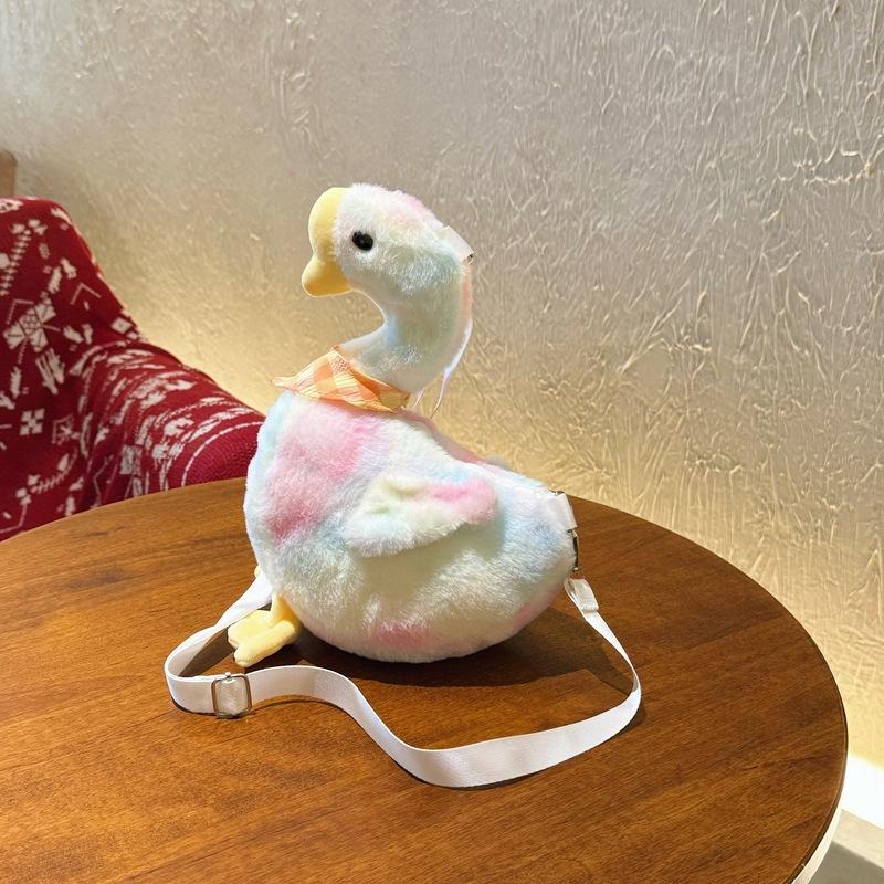 

Большая белая гусыня сумка-мессенджер новая мультяшная милая утка на плечо мягкая милая девочка плюшевая кукла ранец разноцветный