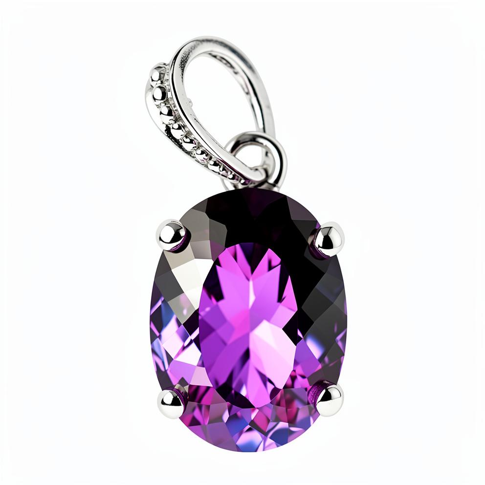 Pendente Certificato in Argento Sterling 925 con Alessandrite Naturale Taglio Ovale 25,80 Carati