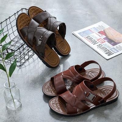 Sandalen für Herren im Sommer, Strand, Freizeit, atmungsaktiv, weich, rutschfest, wasserdicht und verschleißfest, dicke Sohle, Mehrzweck-Sandalen und Hausschuhe