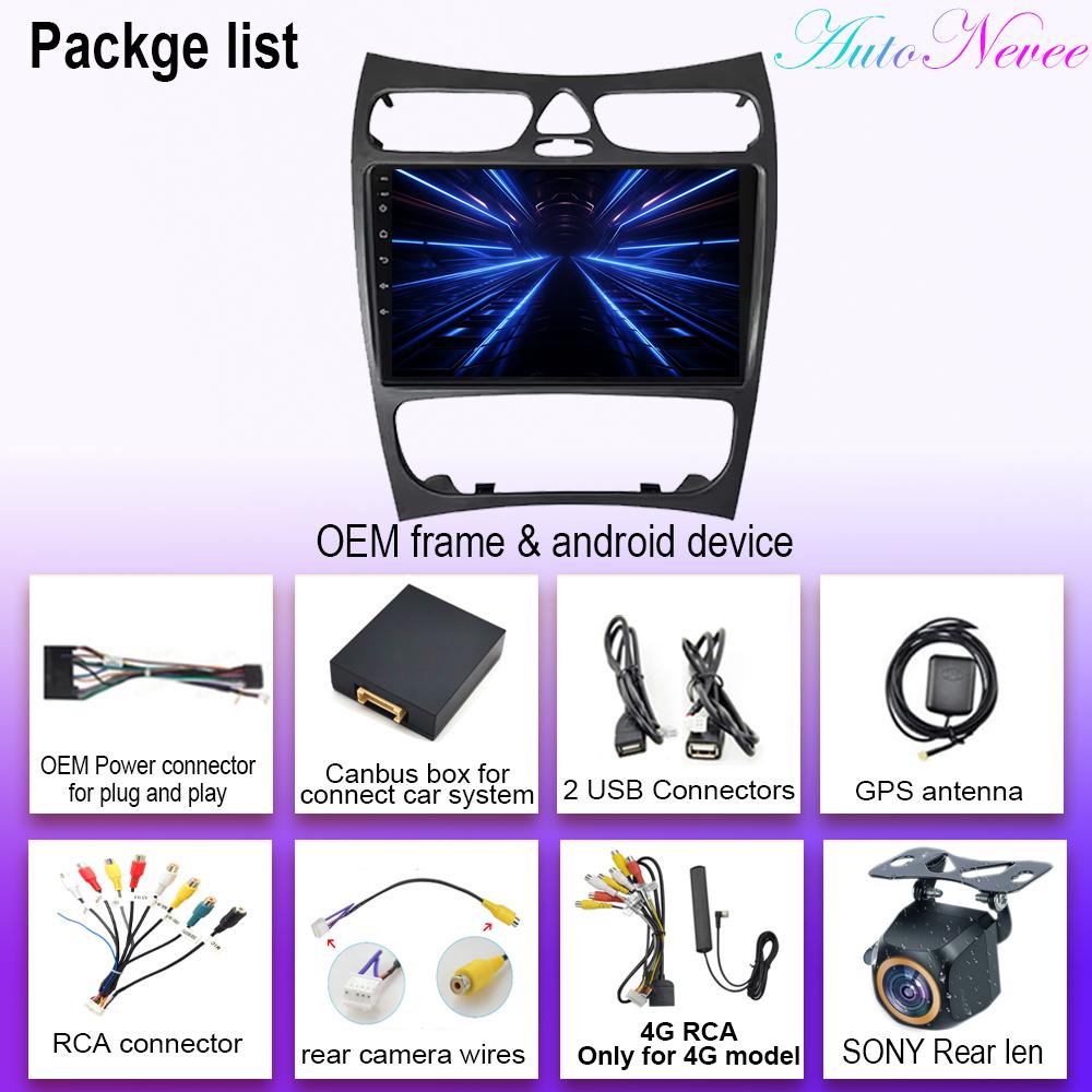 Android 14 Car Radio For Mercedes Benz C-Class W203 C200 C320 C350 CLK W209 2002 - 2005 Navigation GPS Multimedia Player Stereo