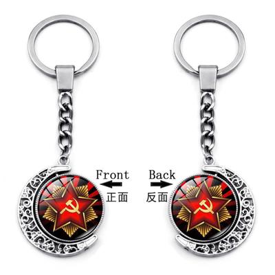 Pendant Keychain Bag Charm Double-sided Rotating Key Ring