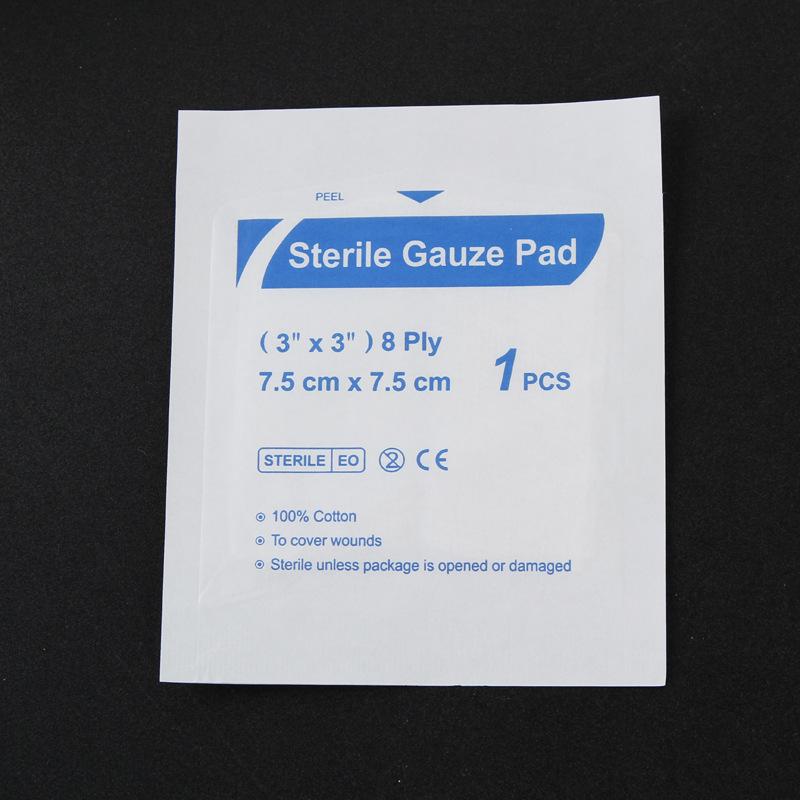 Individually Packaged 5cm First Aid Cotton Gauze Pads - 7.5x7.5cm