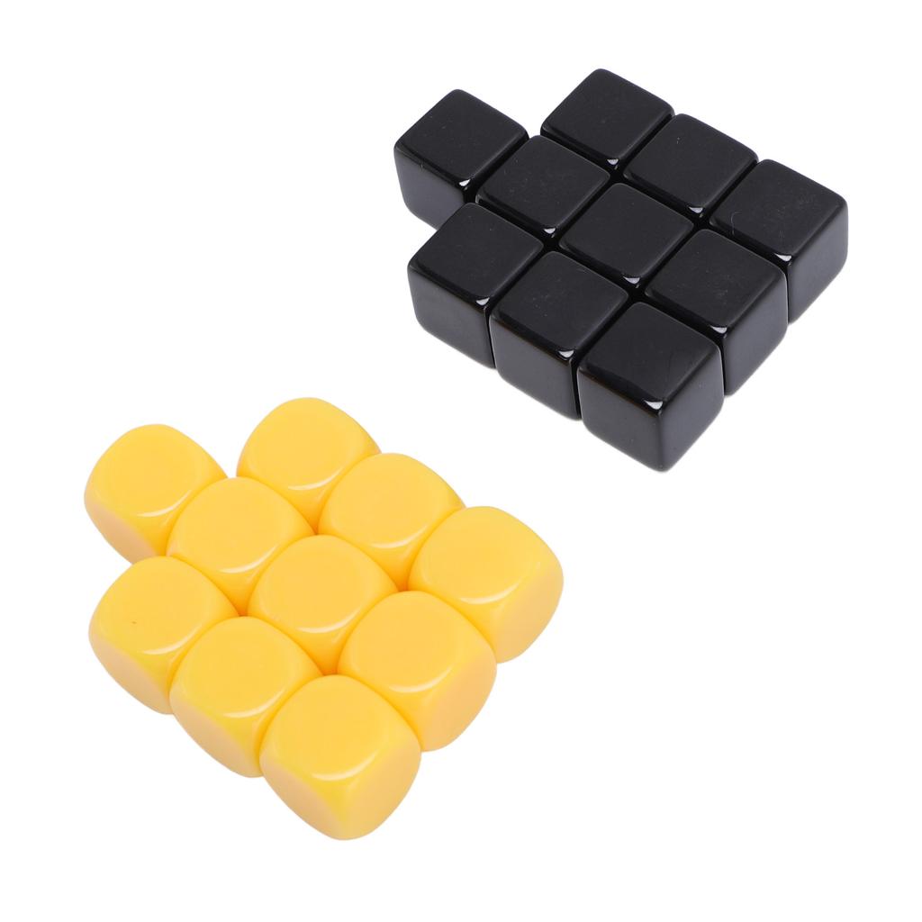 20Pcs 16mm Blank Dice Plastic Impact Proof Multifunctional DIY Blank Dice with Storage Bag for Board