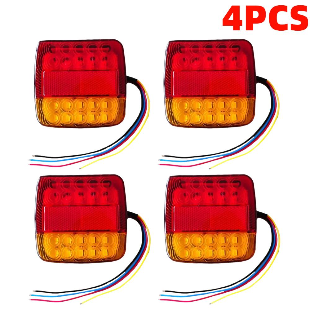 Universal 12V 20LED Tail Light 1-4pcs Waterproof Durable Rear Lamp, Turn Signal & Warning Light for Truck Trailer RV Boat Car