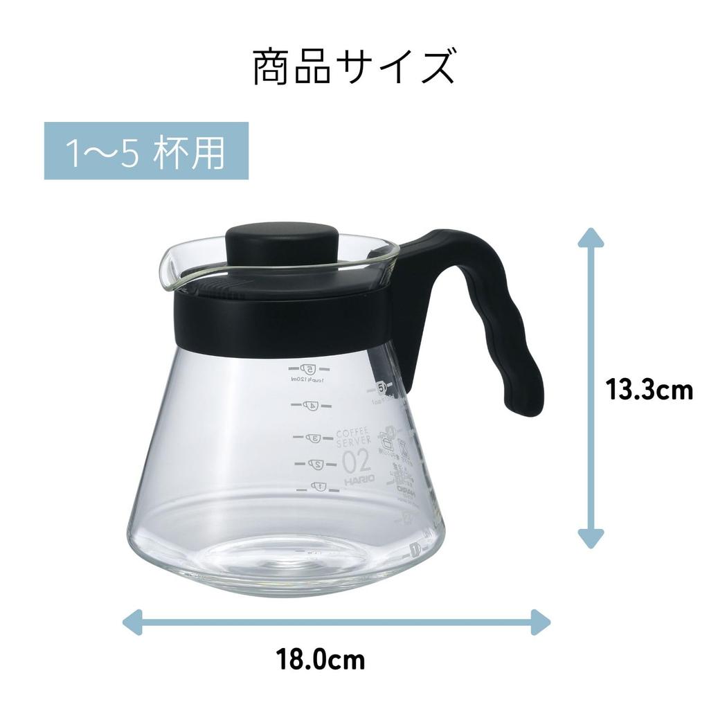 HARIO V60 Coffee 700ml Made In Server, Capacity, Black, Japan, VCS-02B