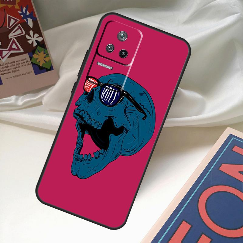 Rock and Roll Skull Funda For POCO M6 Pro X3 X4 X5 X6 M5s F3 F5 Xiaomi 13T Pro 12T 11T 12 13 Lite 14 Ultra Case