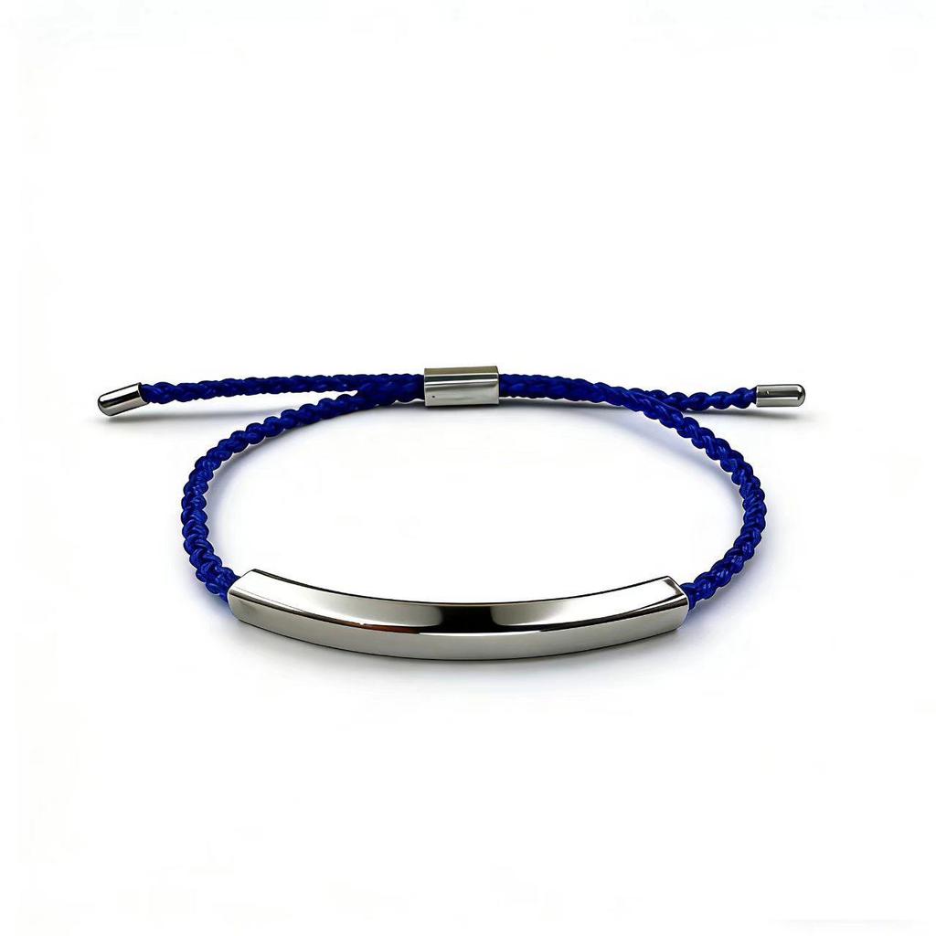 Custom Engraving Stainless Steel Couple Bracelet with Hollow Bent Tube Design