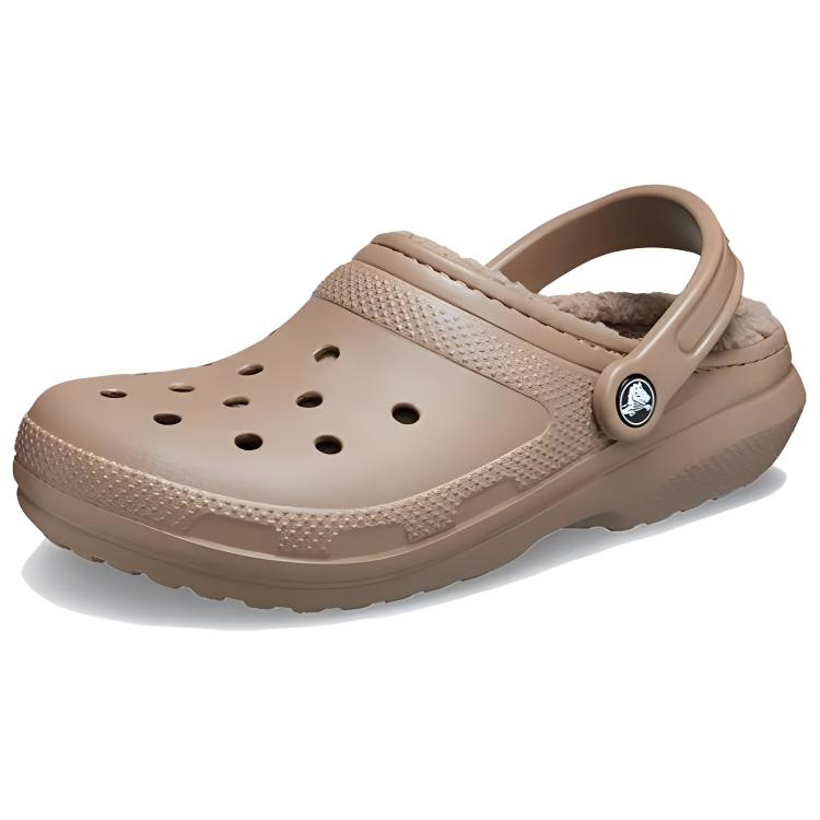 Crocs Warm Lightweight Comfortable Round Toe Slip-On Clogs Unisex Footwear Latte 203591-2Q9