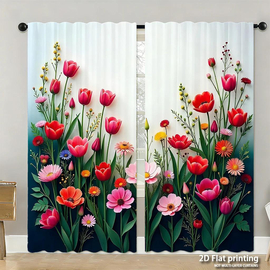 Piece Set High Definition Digital Printed Curtainsorange Tabby Cat Surfing Wave Colorful Vibrant Dynamichome Decoration Curtain Polyester
