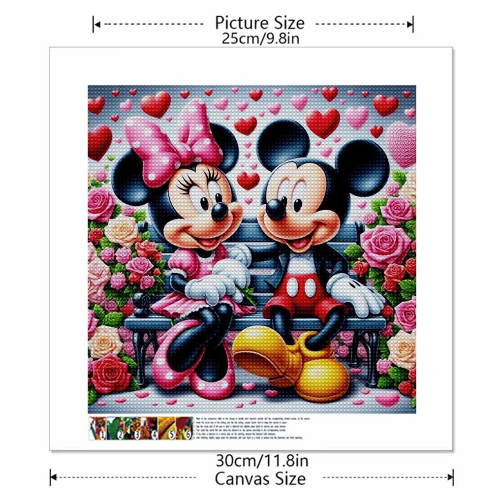 DIY Diamond Painting Round Diamond Happy Minnie Mickey Full Diamond Mosaic Home Decoration Painting Cross Stitch Kit