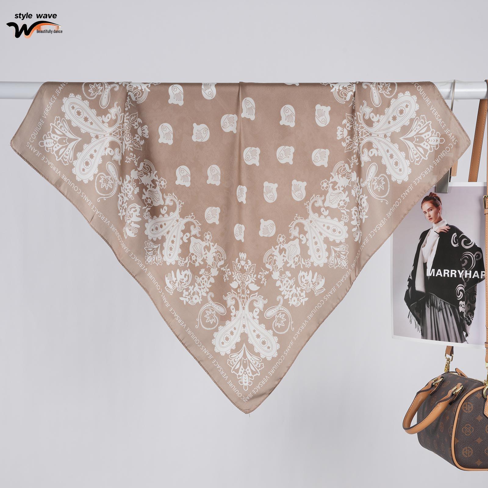 Retro Paisley Silk Scarf - Versatile Shawl for Neck, Spring & Summer 70 x 70 cm