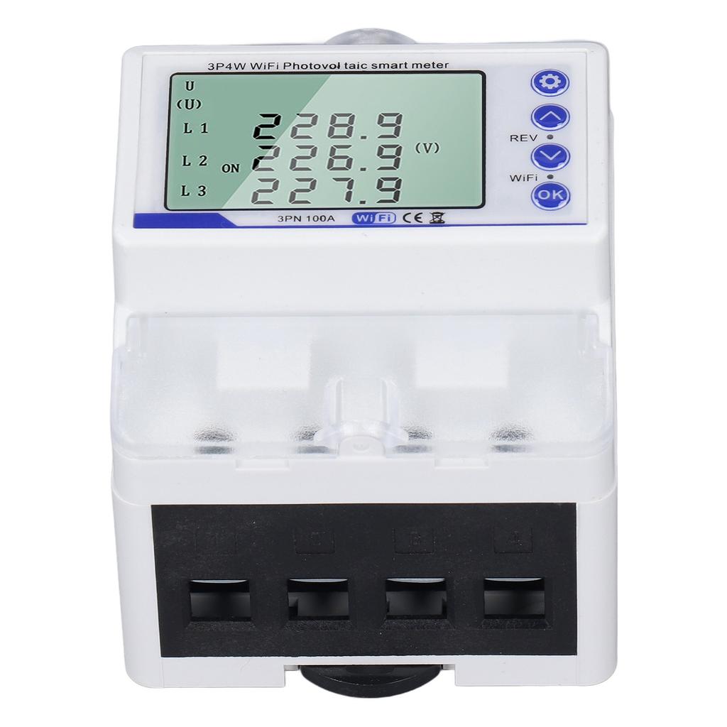 WLAN Smarter Leitungsschutzschalter 3 Phasen 4 Leiter Bidirektionaler WLAN Energiezähler Schalter 60‑300V 100A
