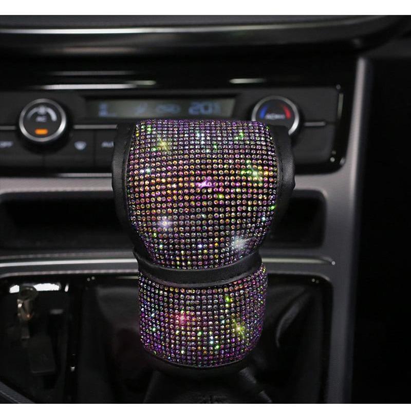 Bling Bling Rhinestones Crystal Car Handbrake Cover Gear Shift Collars Cover Seat Belt Cover Pad Car Accessories Interior Woman