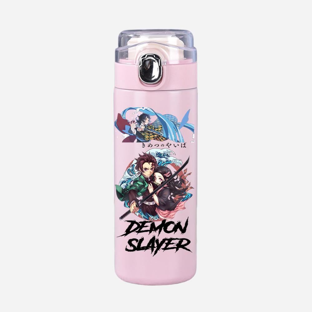 Anime Demon Slayer Printed 400Ml Water Bottle Thermos Cup Portable Stainless Steel Leak Proof Camping Water Cup Kid Gift