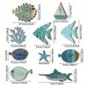 10Pcs Wall Art Wooden Decorations Retro Fish Wall Decor  Bedroom Home Decorations