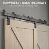 Heavy-duty sliding door hardware set 183 cm Black for single doors