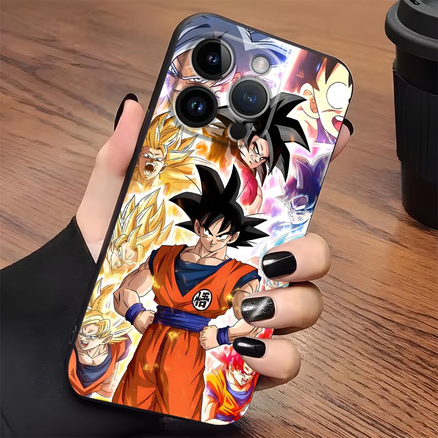 Black Soft Phone Cover Case for iPhone 15 16 14 Plus XR 17Air XS Max 13 12 11 17 Pro Max 7 8 Dragon Ball Son Gohan