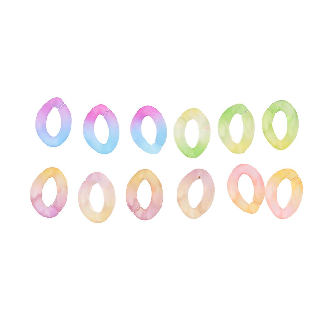 50 Pcs Chain Link Colorful Detachable Acrylic Open Chain Link Jewelry Making Chain Buckle Decoration
