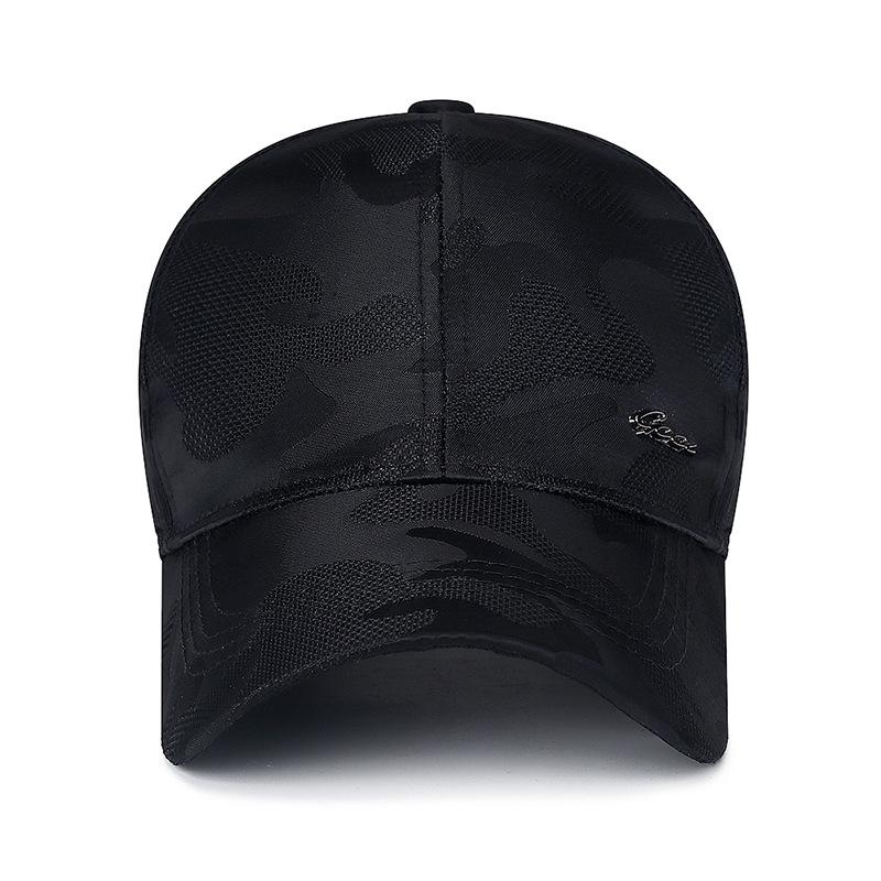 Cross-Border Men's Camouflage Duckbill Cap with Metal Logo - Adjustable Outdoor Sports Sun Protection Cap