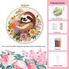 Embroidery Starter Kit for Beginners Cross Stitch Set with Floral Animal Landscape Patterns Pre-Printed Fabric Threads Needles Instructions DIY Craft