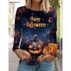 Halloween Women's long sleeved T-shirt Pumpkin 3D Printed Autumn Long