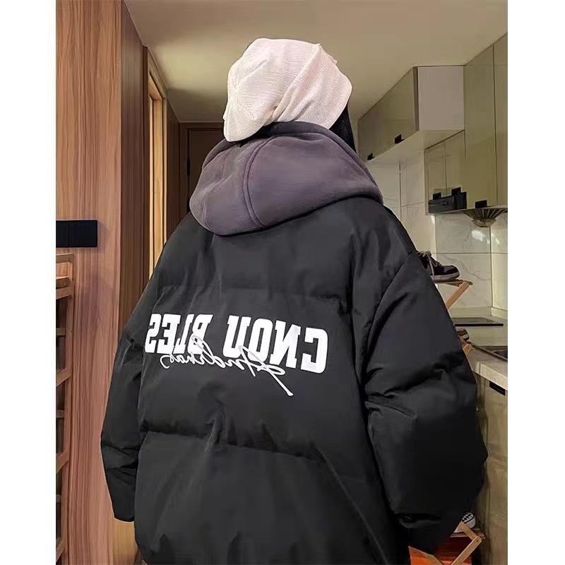 Giacca invernale da donna casual con cappuccio, stile streetwear, antivento, in piuma d'anatra, da donna, imbottita