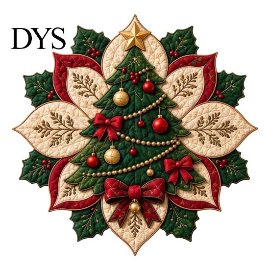 Kit Decorazione Trapuntata di Natale Tessuto Stella di Natale Kit Fai da Te, Patchwork Floreale Cucito Progetti Artigianali Festivi per Adulti Ornamento Fatto a Mano