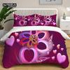 Love Heart Bedding Sets Queen Size Microfiber Romantic Wedding Duvet Cover Set Gift For Valentine's Day For Girls Women Bedroom