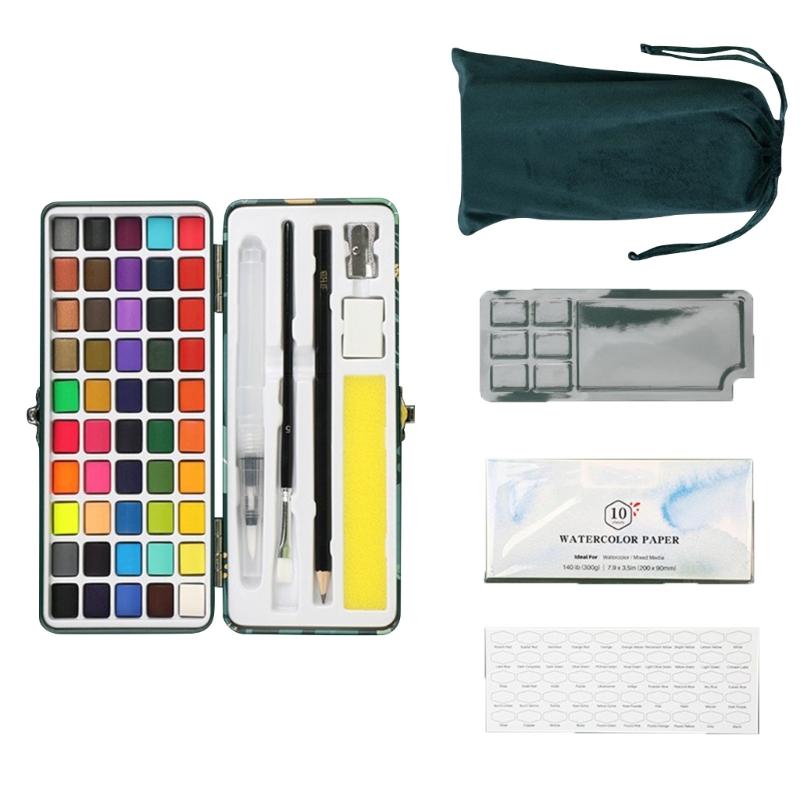 

40/50/100 Colors Glittering Watercolour Paint Solid Watercolor Paint Set Pearlescent Pigment Paint Supplies for Crafts