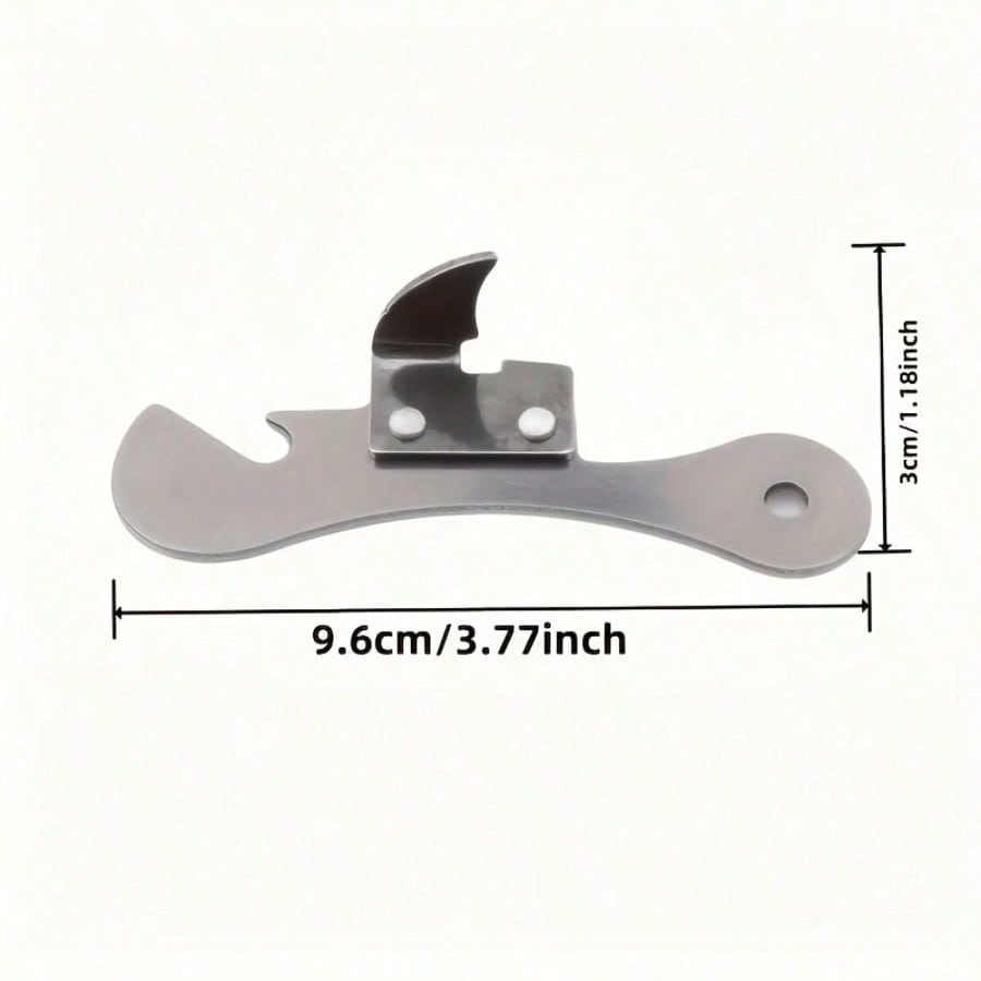 A Stainless Steel Manual Can Opener, Multi Function Can Opener With Ergonomic Grip, Integrated Cap Opener, Kitchen Tools