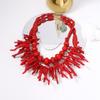 Bohemian Double-Layer Resin Red Coral Necklace for Women